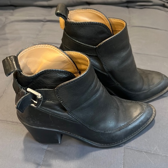 Zara genuine leather heeled ankle boots - 37 - Picture 1 of 4